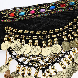 Avis paillettes de danse du ventre hanche foulard femme jupe avec des pièces d'or noir