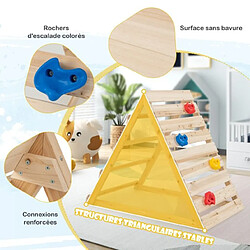 Helloshop26 Escaladeur triangle double face en bois avec rochers colorés et échelles d'escalade triangle d'escalade montessori pour 3-8 ans naturel 20_0008542