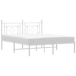 Maison Chic Cadre/structure de lit métal et tête de lit pour adulte - Lit Moderne Chambre blanc 150x200 cm -MN34664