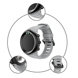 Wewoo Bracelet gris pour Sunnto Core Series Boucle Carré en Silicone TPU Bandes de Montre pas cher