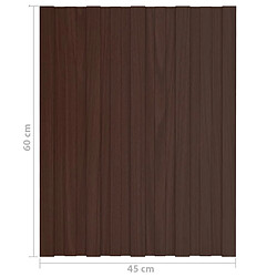 vidaXL Panneaux de toiture 36 pcs Acier galvanisé Marron 60x45 cm pas cher