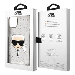 Karl Lagerfeld Coque Paillette pour iPhone 13 Mini Finition Fumée Noir Transparent pas cher