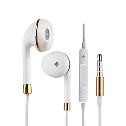 Wewoo Écouteurs or pour iPhone, Galaxy, Huawei, Xiaomi, LG, HTC et autres smartphone intra-auriculaires Body 3,5 mm avec contrôle de ligne ampli Mic, 