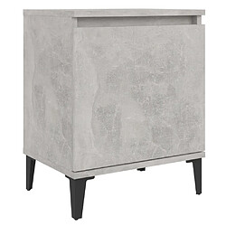 Acheter vidaXL Tables de chevet avec pieds en métal gris béton 40x30x50 cm