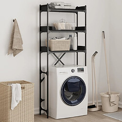 vidaXL Étagère de lave-linge noir 67x25x163 cm bois d'ingénierie 