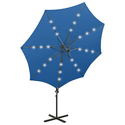 Acheter vidaXL Parasol de jardin en porte-à-faux et mât et lumières LED