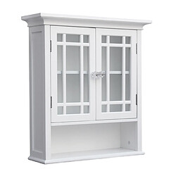 Armoire de toilette murale salle De Bain en Bois 2 Portes Blanc Neal Teamson Home 7473 