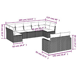 Avis vidaXL Salon de jardin avec coussins 9 pcs marron résine tressée