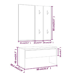 vidaXL Ensemble de meubles de couloir Blanc brillant Bois d'ingénierie pas cher