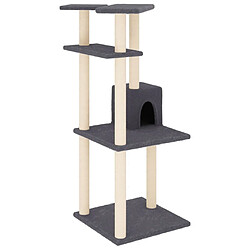 Arbre à chat avec griffoirs,niche pour chat en sisal gris foncé 123 cm -MN70436