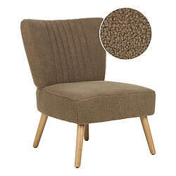 Beliani Fauteuil Bouclé Marron VAASA