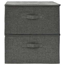 Avis Maison Chic Lot de 2 Boîtes de rangement,Boîtes de stockage Tissu 43x34x23 cm Anthracite -MN533551