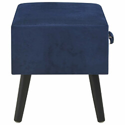 Maison Chic Table de chevet,Table de nuit,Table d'appoint pour salon Bleu 40x35x40 cm Velours -MN33513 pas cher