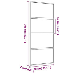 vidaXL Porte coulissante doré 90x205 cm verre ESG dépoli et aluminium pas cher