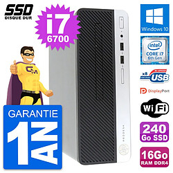 PC HP ProDesk 400 G4 SFF Intel Core i7-6700 RAM 16Go SSD 240Go Windows 10 Wifi · Occasion 