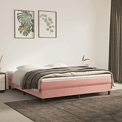 vidaXL Matelas de lit à ressorts ensachés rose 160x210x20 cm velours