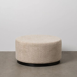 BigBuy Home Pouf Noir Beige Métal Bois de pin Bois MDF 80 x 80 x 41 cm