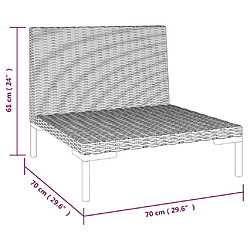 vidaXL Canapés de jardin 2 pcs avec coussins Résine tressée demi-ronde pas cher