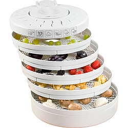 Déshydrateur d'aliments, 5 Plateaux, sans BPA, Sèche les Fruits, Légumes, Viande, 250, Blanc, Clatronic, DR 2751