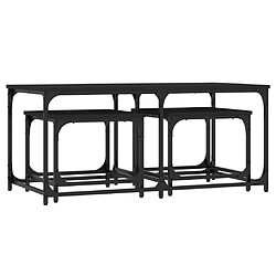 vidaXL Tables basses gigognes 3 pcs noir bois d'ingénierie