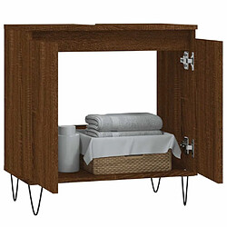 Avis Maison Chic Armoire de bain,Meuble de rangement de salle de bain,Meuble haut chêne marron 58x33x60 cm bois d'ingénierie -GKD689502