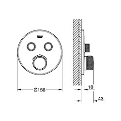 Grohe - Thermostatique pour installation encastrée 2 sorties chromé - Grohtherm SmartControl