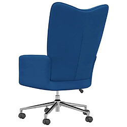 Avis vidaXL Chaise de relaxation Bleu Velours