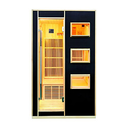 Vente-Unique Sauna Infrarouge 3/4 places Gamme prestige MIKELI III - L150*P130*H190cm - 2300W - Noir