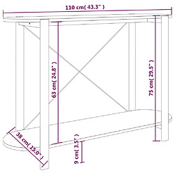 vidaXL Table console Blanc 110x38x75 cm Bois d'ingénierie pas cher