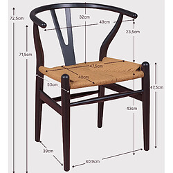 Nest Dream Chaise nordique en bois de hêtre naturel et corde écologique - Wish pas cher