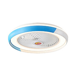 Universal Lampe ventilateur de plafond de 50cm, 220V LED 36W dimmer en continu, dimmer à trois vitesses, bulles, télécommande silencieuse, mini commande lampe ventilateur, bleu 