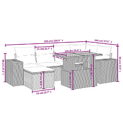 Avis Maison Chic Ensemble Tables et chaises d'extérieur 7pcs avec coussins,Salon de jardin noir résine tressée -GKD722879