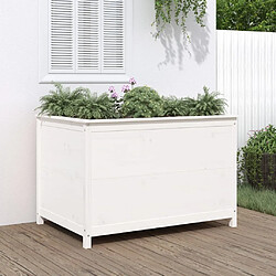 Maison Chic Jardinière,Lit surélevé de jardin - Bac à fleurs - pot de fleur blanc 119,5x82,5x78cm bois de pin massif -GKD28897