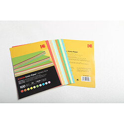 Avis KODAK - Ramette de 100 feuilles papier couleur 80g/m², Format A4 (21x29,7cm) Rouge, Orange, Jaune, Vert, Bleu et Rose - 9891300 - Blanc