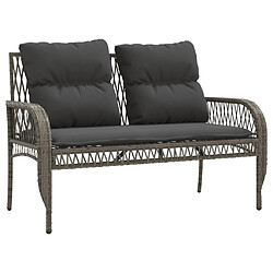 Avis vidaXL Salon de jardin 4 pcs avec coussins gris résine tressée