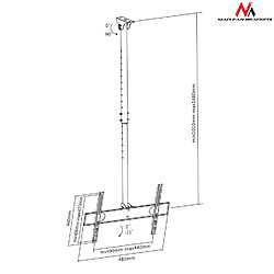 Avis Support de plafond universel pour TV et écrans LCD, LED, plasma 32-65" 50kg Maclean MC-631