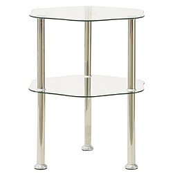 Maison Chic Table d'appoint | Table Basse 2 niveaux Transparent 38x38x50 cm Verre trempé -GKD79801