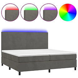 vidaXL Sommier à lattes de lit avec matelas LED Gris foncé 200x200 cm