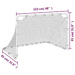 vidaXL But de football blanc 122x81x81 cm acier pas cher