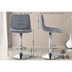 Non Lot de 2 tabourets de bar Lex tissu C