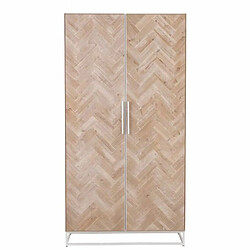 Paris Prix Armoire 2 Portes Miraza 185cm Naturel & Blanc