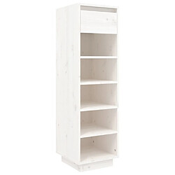 vidaXL Armoire à chaussures blanc 30x34x105 cm bois de pin massif 