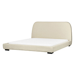 Beliani Lit avec sommier 160 x 200 cm en tissu beige ROISEL