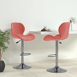 vidaXL Tabourets de bar lot de 2 rose velours 