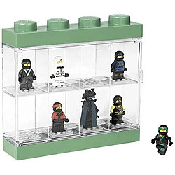 LEGO Ninjago Movie figurine Vitrine pour 8 figurines, empilable, boîte avec compartiments, pour mur ou bureau, Transparent/vert, 151Sable Vert