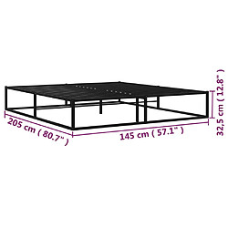 vidaXL Cadre de lit sans matelas noir métal 140x200 cm pas cher