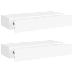 vidaXL Étagères à tiroirs murales 2 pcs Blanc 60x23,5x10 cm MDF