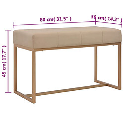 vidaXL Banc d'entrée beige 80 cm velours pas cher