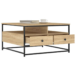 Avis vidaXL Table basse chêne sonoma 80x80x45 cm bois d'ingénierie