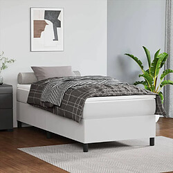 vidaXL Sommier à lattes de lit avec matelas Blanc 100x200cm Similicuir